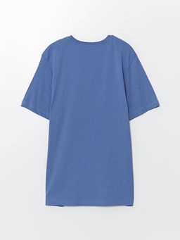 Bisiklet Yaka K?sa Kollu Bask?l? Penye Erkek Ti??rt - Waikiki фото 3