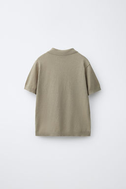 POLO ALGOD?N LINO RAYAS / Khaki claro - Zara фото 2