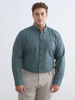 Regular Fit Uzun Kollu Ekose Poplin Erkek G?mlek