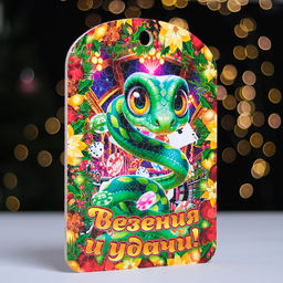 Цена за 2 шт. Доска разделочная сувенирная Дарим Красиво Символ года. Счастливого нового года, дерево, 27.5?19.5?0.5 см, разноцветная