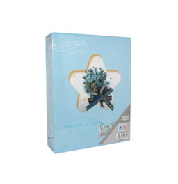 Фотоальбом 200 фото 10*15см., в боксе (MX2-402) "Сердце/Звезда" с аппликацией, 2 вида