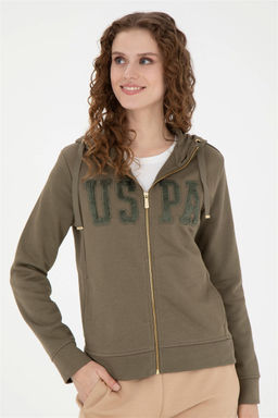 Женский базовый свитшот цвета хаки Неожиданная скидка в корзине - U.s. polo assn фото 3