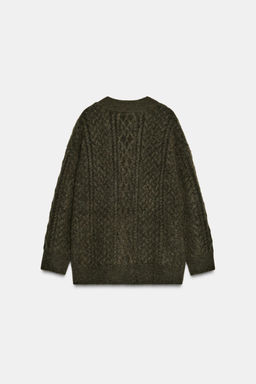 OVERSIZED CABLE KNIT JUMPER - Zara фото 6