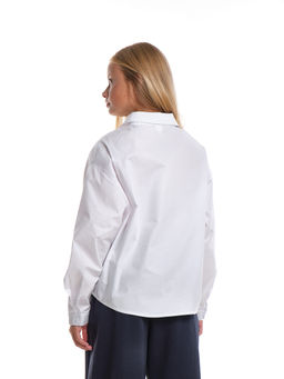 Рубашка белая для девочки в школу 22-7663 белый - Mini maxi фото 16