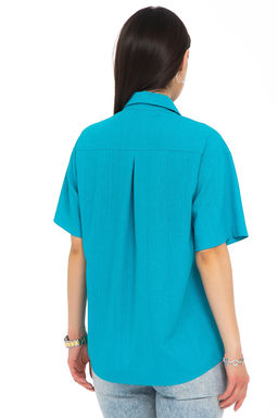 Рубашка Отличная (лён, бирюза) - Diolche фото 6