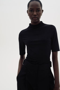 Top de microfibra con cuello perkins - H&m фото 2