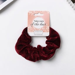 Цена за 3 шт. Резинка для волос «Орбита», элит полосы нежность, 10 см, бордовая