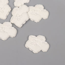 Цена за 4 шт. Декор для творчества полистоун «Пинетки», белый, набор 6 шт., 3×2.7 см