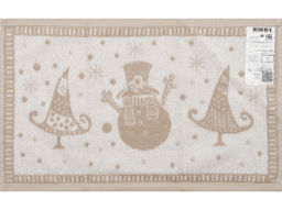 1с105.513ж2 Веселый снеговик (лен3) Полотенце махровое 50х30 см