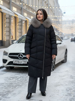 Двубортное пальто зимнее утепленное с мехом Бренд: Visdeer