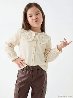 ?i?ek Nak??l? K?z ?ocuk Kadife G?mlek