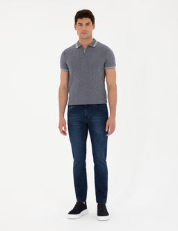 Koyu Lacivert Slim Fit Jean Pantolon