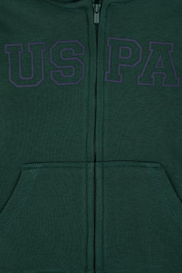Erkek _ocuk Koyu Ye_il Fermuarl_ Kap__onlu Sweatshirt - U.s. polo assn фото 3