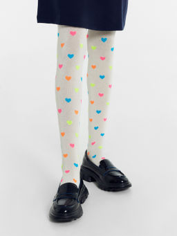 Цена за 3 пары! Колготки детские молочные с рисунком в виде горошка