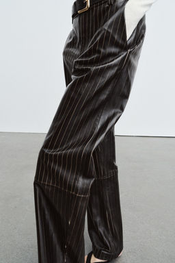 STRIPED LEATHER TROUSERS ZW COLLECTION LIMITED EDITION - Zara фото 21
