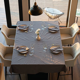 Скатерть 120х145, саржа, 100% хлопок, Графит ВБ 120х145