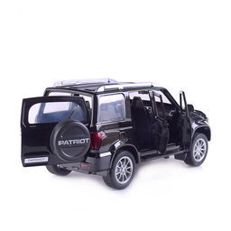 Машина металл UAZ Патриот 17,8 см, (свет-звук, откр. двери, черн.) инерц., в коробке