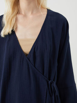 Kruvaze Yaka Dokulu Kad?n Kimono