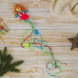 Подвеска мягкая на ёлку Ангелочек - шлейф с сердечками, мягкая, 107 см разноцветный