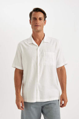 Рубашка с короткими рукавами и воротником-поло Relax Fit - Defacto фото 6