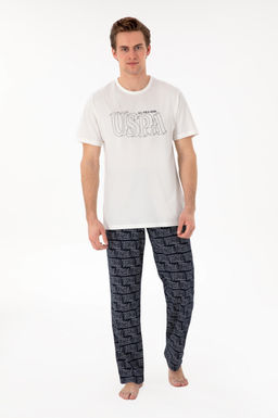 Erkek Beyaz Pijama Tak_m_ Sepette S_rpriz _ndirim