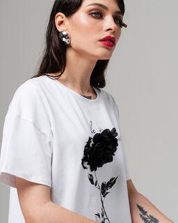 Футболка с цветком FDC002 - Sahar art lab фото 6