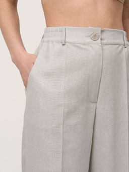 Брюки из льна 1011892 серебро