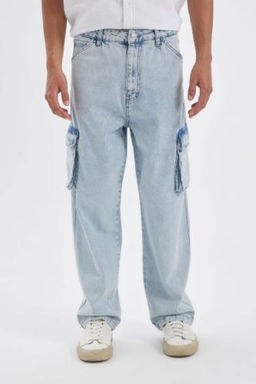Baggy Fit Genis Kal?p Normal Bel Genis Paca Kargo Cepli Jean Pantolon