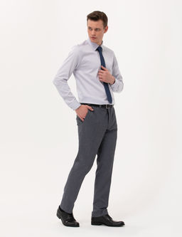 Gri Slim Fit Uzun Kollu Klasik G_mlek