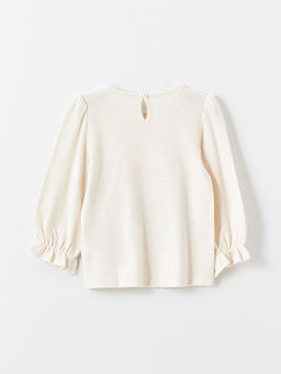 Bisiklet Yaka Bask?l? K?z ?ocuk Ti??rt