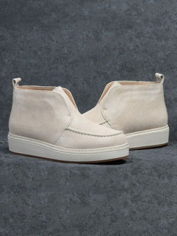 01-5173-5 BEIGE Ботинки демисезонные (натуральная замша, байка)