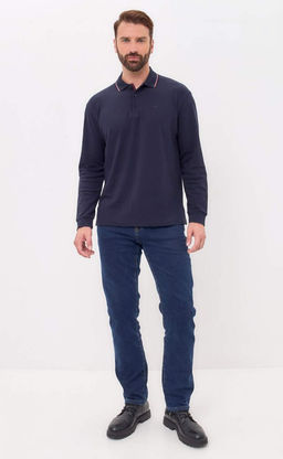 Джинсы утепл F421-0151W d.blue