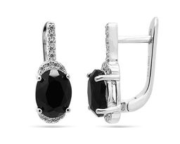Серьги из серебра оникс, МЦВ688