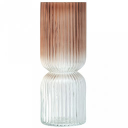 Ваза для цветов стеклянная "Харви-Бей-4" 2,2л, д11,5см, h30см, большая, текстурная (Россия)