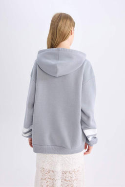 Толстовка с капюшоном и принтом Cool Oversize, широкий крой - Defacto фото 5