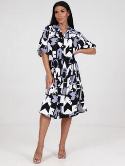 5118 ПЛАТЬЕ (Черный/голубой) - А-дина фото 2