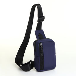 Сумка-слинг из текстиля, синяя