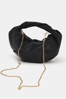 BOLSO DE MANO APLIQUES BRILLANTES / Negro - Zara фото 4