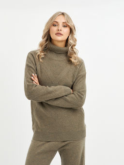 водолазка женская из шерсти с узором ромбы - Glenfield фото 2