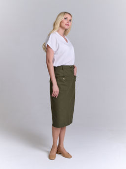 Джинсовая юбка А-силуэта