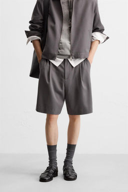 PLEATED RELAXED FIT BERMUDA SHORTS - Zara фото 12