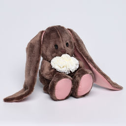 Мягкая игрушка «Li с белыми цветами», заяц, 25 см