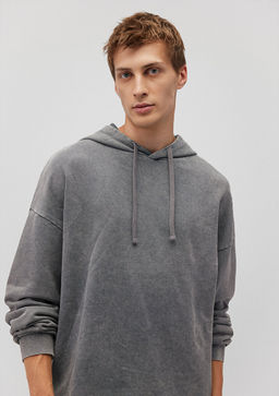 Kapusonlu Gri Sweatshirt