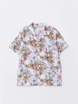 Desenli K?sa Kollu Gabardin Erkek ?ocuk G?mlek