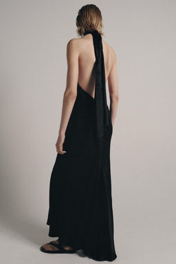 VESTIDO HALTER SATINADO ZW COLLECTION / Negro - Zara фото 3