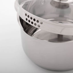 Кастрюля Magistro klimena, 3.5 л, AISI - 201, крышка-дуршлаг, носик для слива, капсульное дно, индукция, нержавеющая сталь