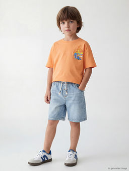 Bisiklet Yaka Hot Wheels Bask?l? Erkek ?ocuk Ti??rt