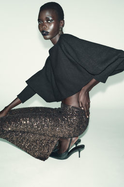 SHORT KNIT PUFF SLEEVE JUMPER - Zara фото 4