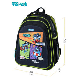 Рюкзак F?rst F-Base "Shark party" (FT-RY-020403) 36*29*17см, 3 отделения, 2 кармана, анатомическая спинка