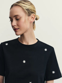 Футболка из хлопка с вышивкой / Zarina  фото 12